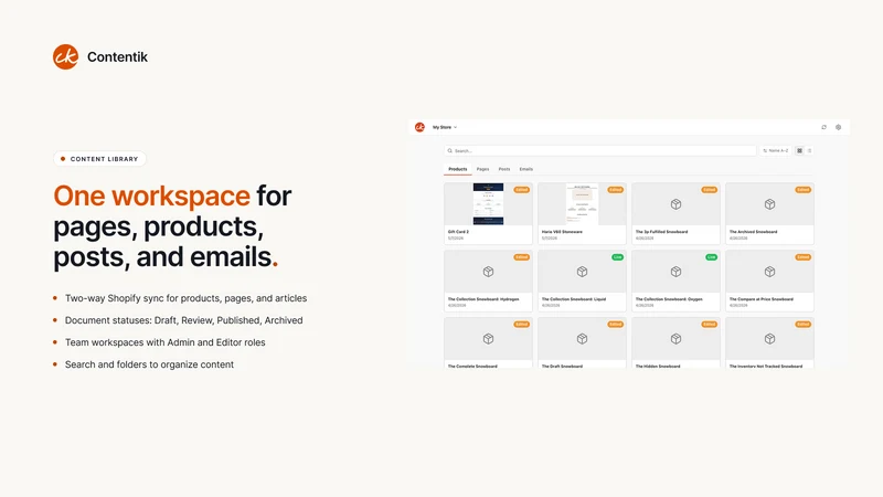 Contentik Product Page Builder