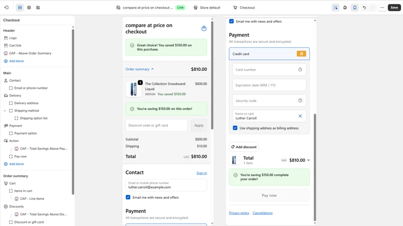 Compare at Price on Checkout