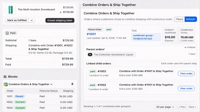 Combine Orders & Ship Together