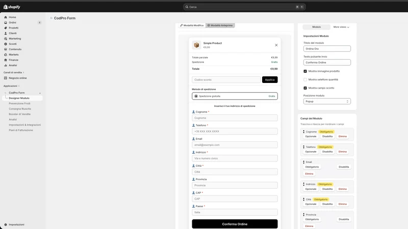 CodX form & order edits