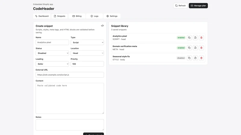 CodeHeader