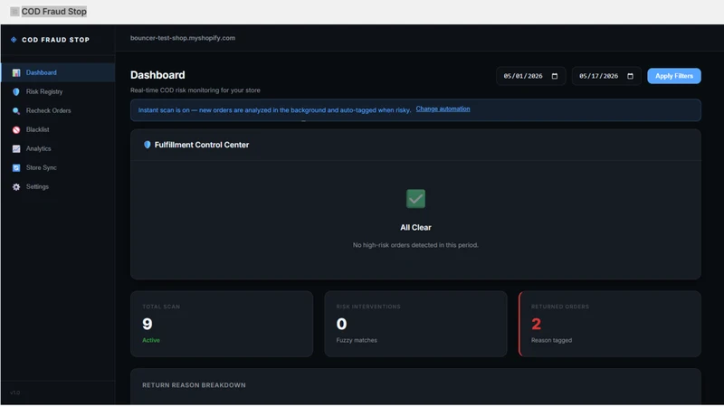 COD Fraud Stop