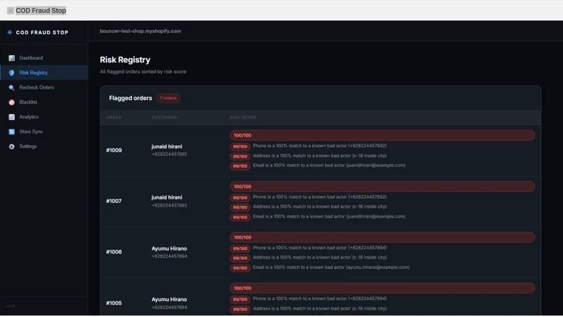 COD Fraud Stop