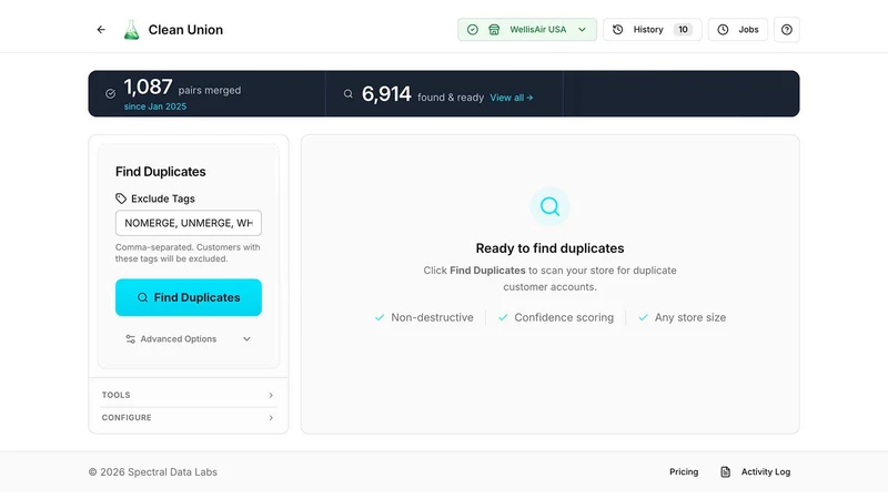 Clean Union ‑ Customer Dedupe