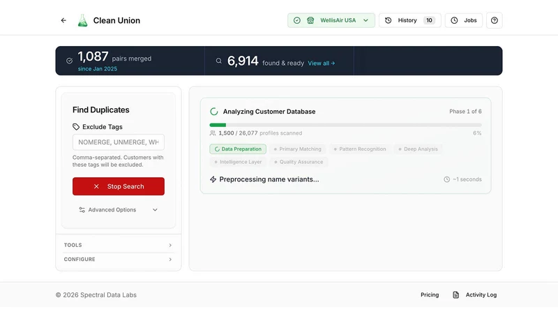 Clean Union ‑ Customer Dedupe