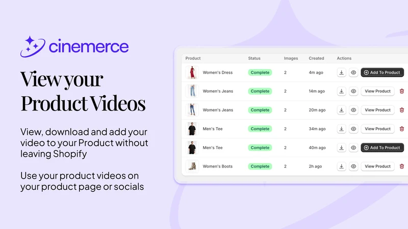Cinemerce: AI Product Videos