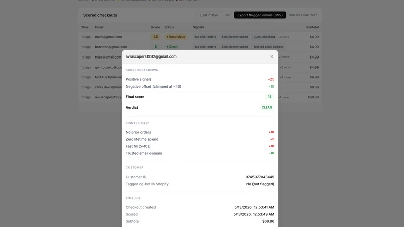 CheckoutGuard Bot Filter