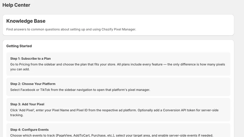 Chazify ‑ Pixel Manager