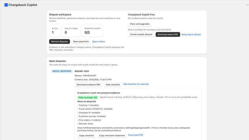 Chargeback Copilot