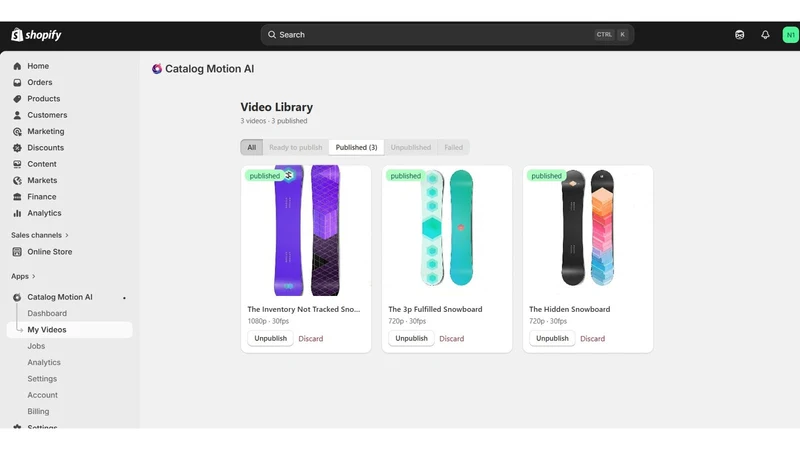 Catalog Motion: Product Videos