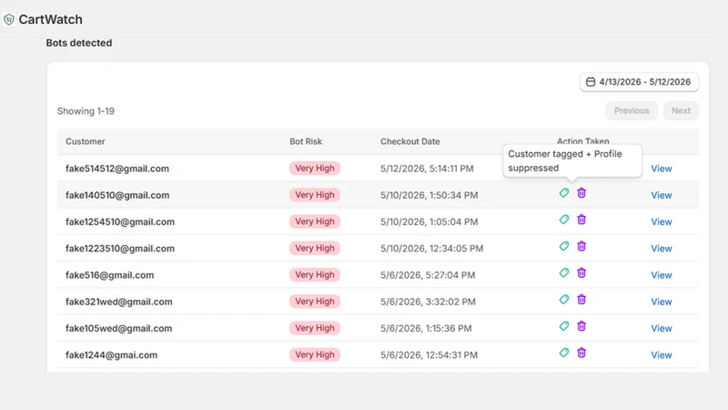 CartWatch: Bot Detection Block