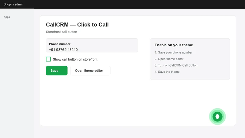 CallCRM Click to Call