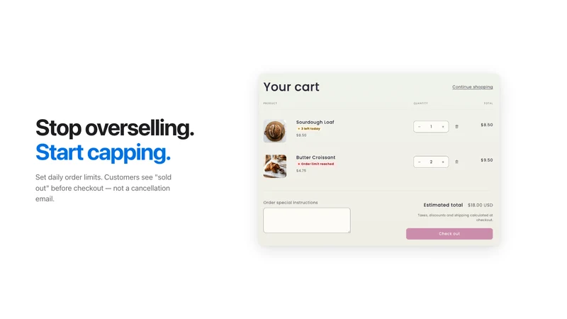 Order Cap ‑ Daily Order Limits