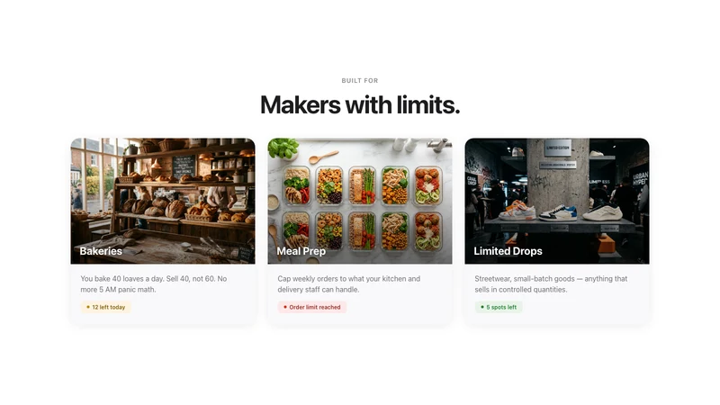 Order Cap ‑ Daily Order Limits