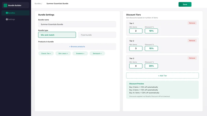 Bundle MixMatch Builder