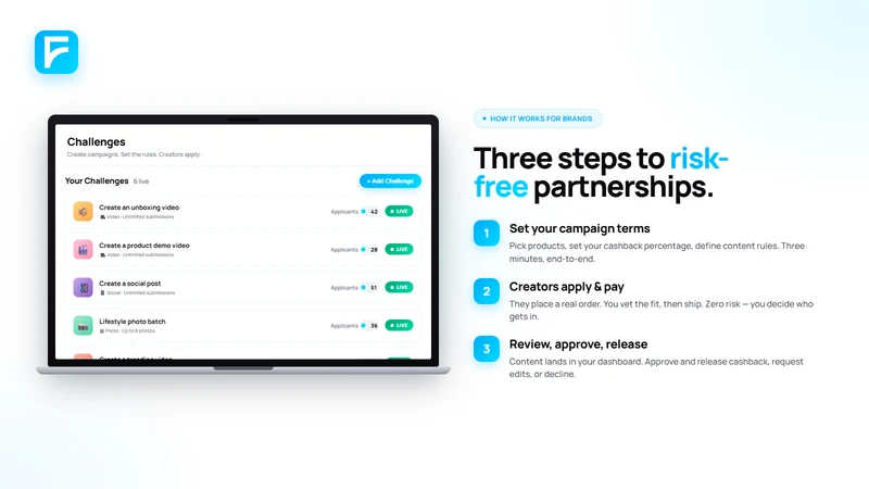 FirstShake ‑ Creator Cashback