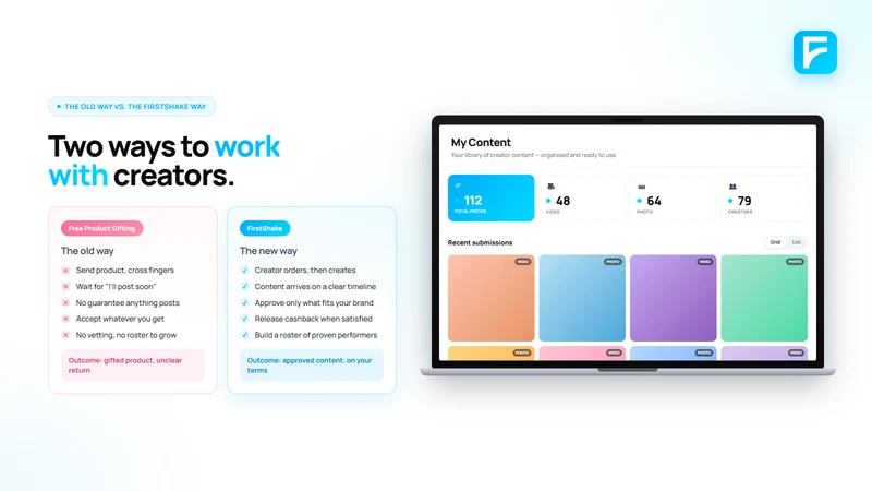 FirstShake ‑ Creator Cashback