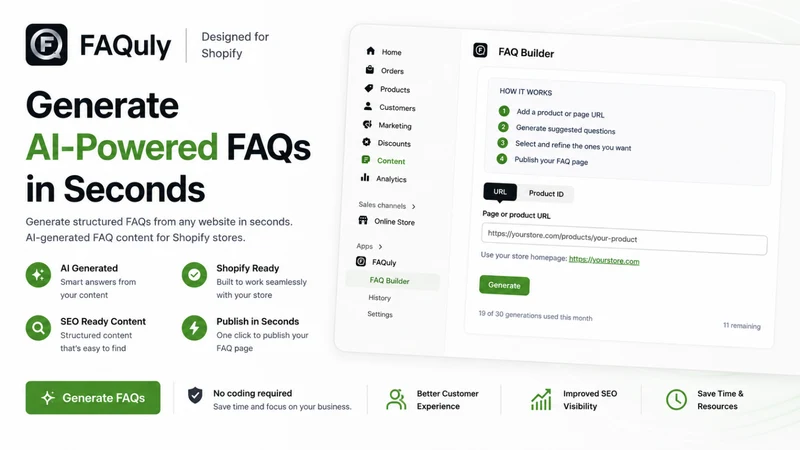 FAQuly – Fastest FAQ Builder