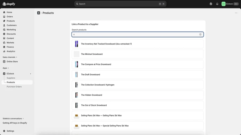 EZstock ‑ Purchase Orders