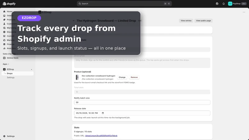 EZDrop ‑ Waitlist for Drops
