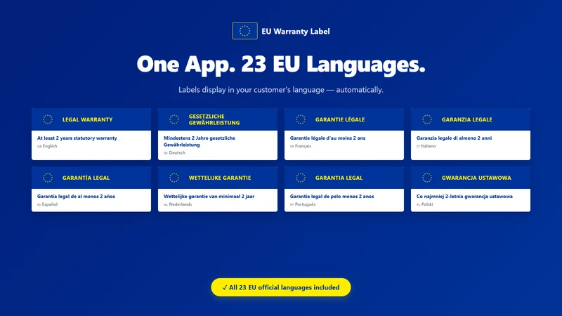 Warranto ‑ EU Warranty Label
