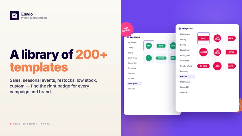 Elevio Product Labels & Badges