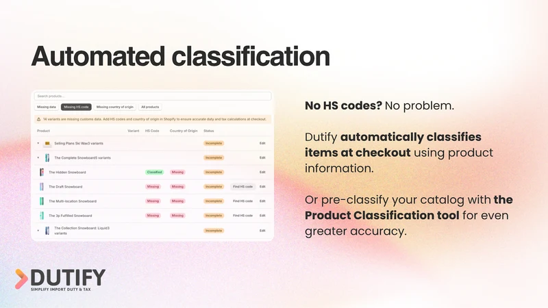 Dutify Duty & Tax Calculator