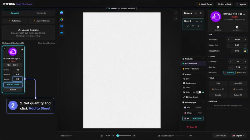 DTF Gang Sheet Builder App