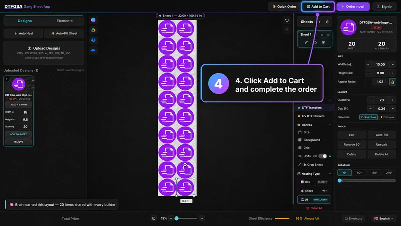 DTF Gang Sheet Builder App