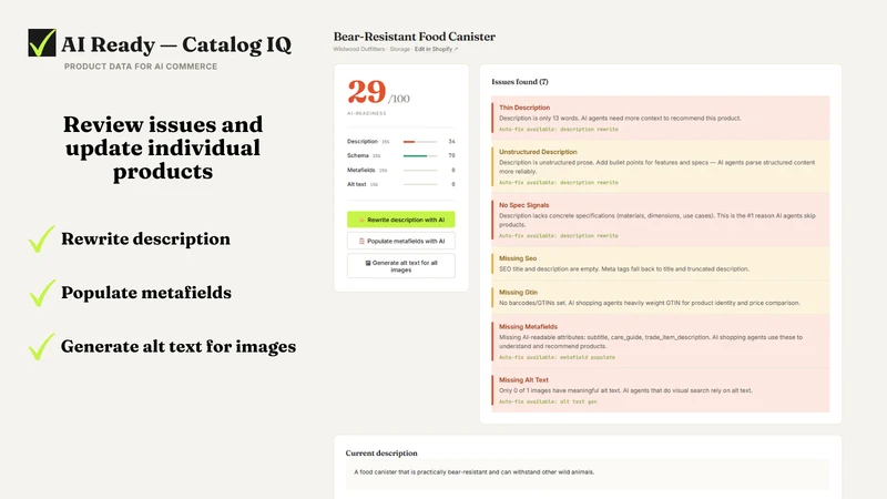 AI Ready ‑ Catalog IQ