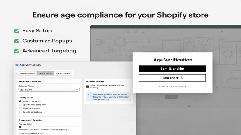 AGE+ : Age Verification PopUp