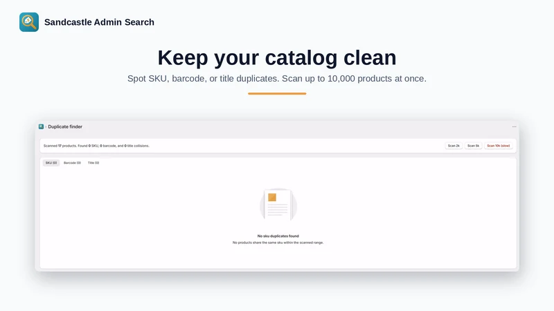 Sandcastle Admin Search