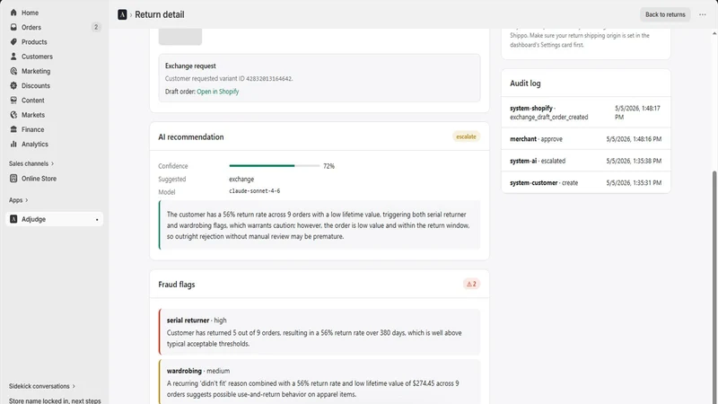 Adjudge: Returns & Fraud