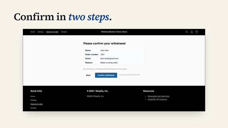 Withdraw Button EU