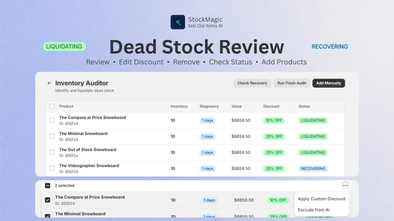 StockMagic: Sell Old Items AI