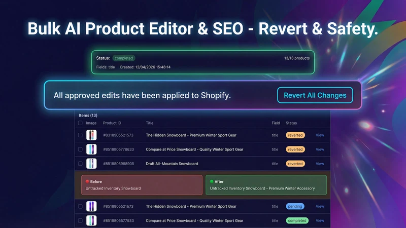Bulk AI Product Editor ‑ SEO