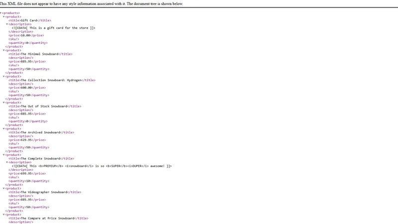 XML Product Feed Generator