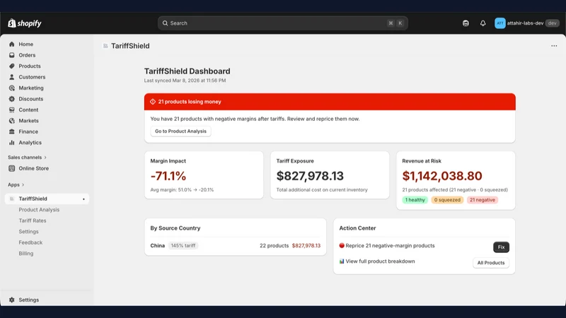 TariffShield: Margin Analyzer