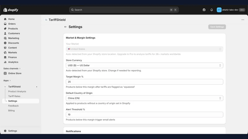 TariffShield: Margin Analyzer