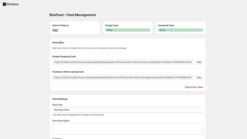 Shofeed Meta & Google Feed