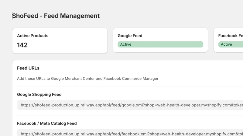 Shofeed Meta & Google Feed