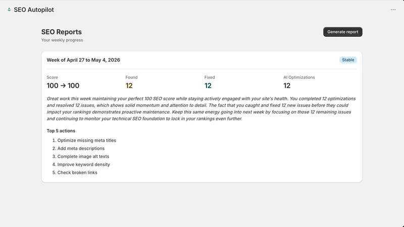 SEO Autopilot ‑ AI Optimizer