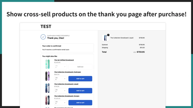 UR: Smart Post Purchase Upsell