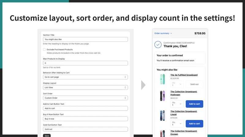 UR: Smart Post Purchase Upsell