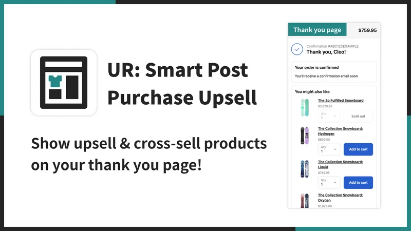 UR: Smart Post Purchase Upsell