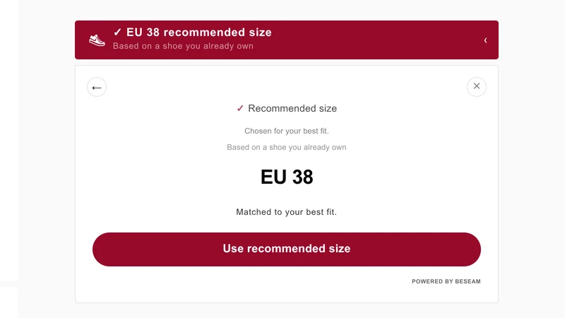 Beseam AI Size Recommender
