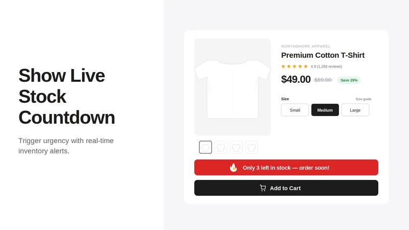 BA Low Stock & Countdown Timer