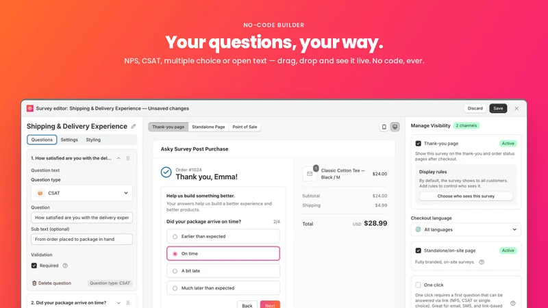 Asky Survey Post Purchase