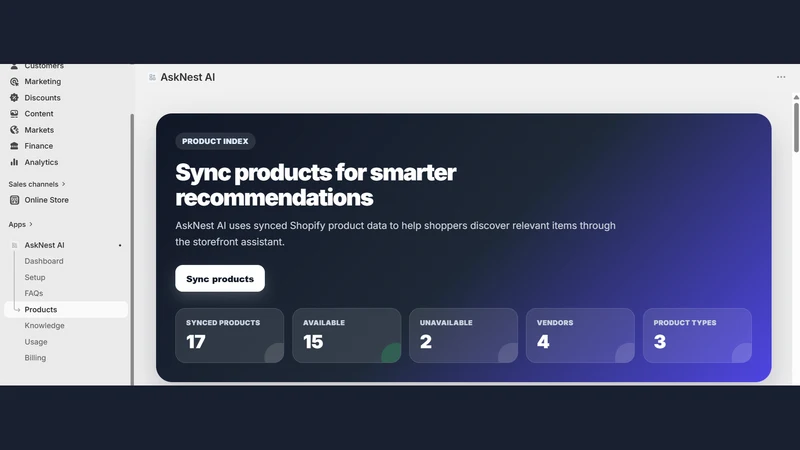 AskNest: AI Chatbot & FAQ Bot
