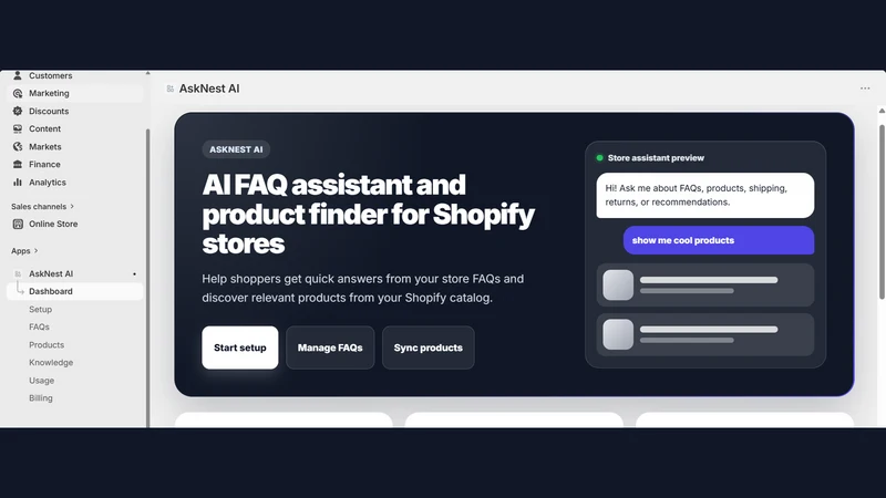 AskNest: AI Chatbot & FAQ Bot